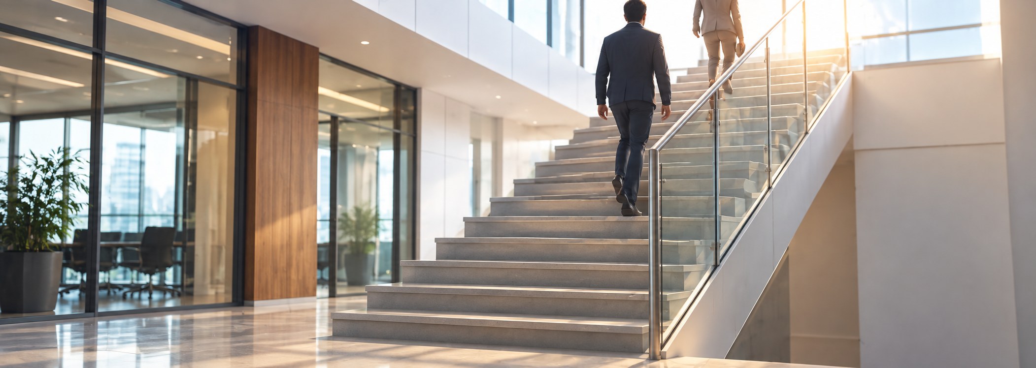 A stairwell of office building